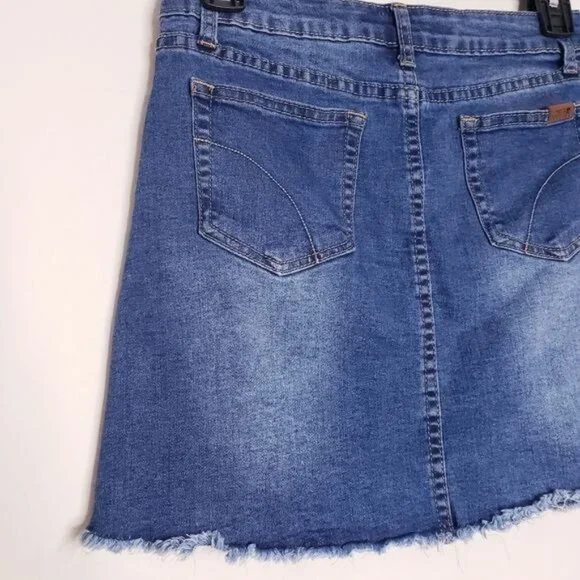 Joe's Jeans Distressed Frayed Hem Classic Denim Jean Skirt Girls Size 14 - Picture 5 of 10